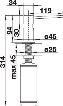 Actual product image Blanco LATO washing-up liquid dispenser satin dark steel | Suitable for all kitchen mixer taps |