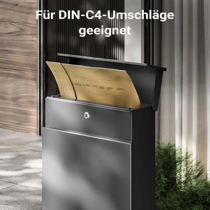 Actual product image Wiltec Pedestal letter box Newspaper roll anthracite Letter box Post box Post box