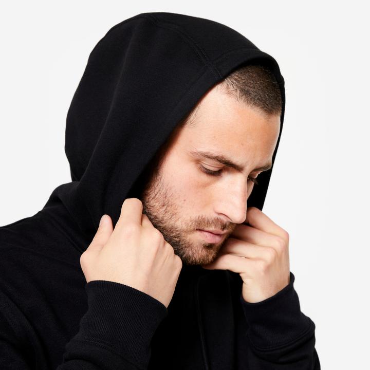 Actual product image Domyos Hoodie men's warm cotton fabric - black (S)
