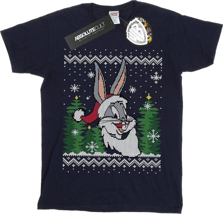 Actual product image Looney Tunes Boys Bugs Bunny Christmas Fair Isle T-Shirt (152, 158)
