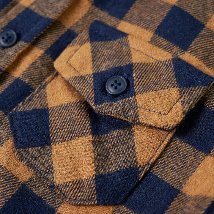 Produktbild VidaXL Kinderhemd Karomuster Cognac und Blau 92,Material: 80 (92)