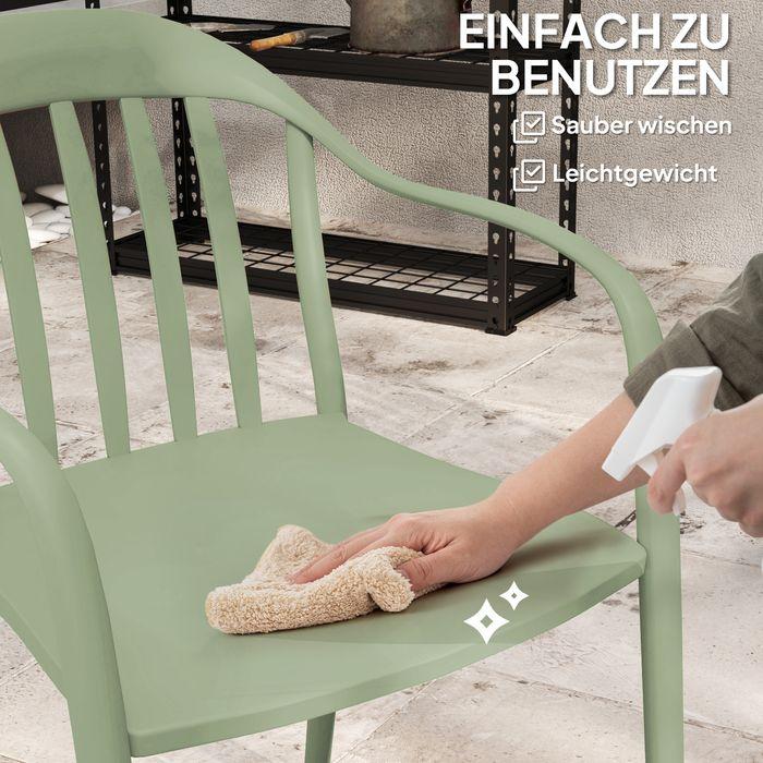 Produktbild Swisshandel24 4er Set Gartenstuhl, Kunststoff, stapelbar, bis 120 kg, Grün