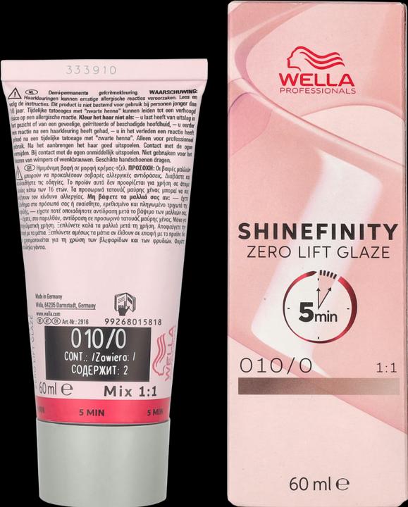 Actual product image Wella Professionals Shinefinity Zero Lift Glaze (10, 0 - Natural Flash)