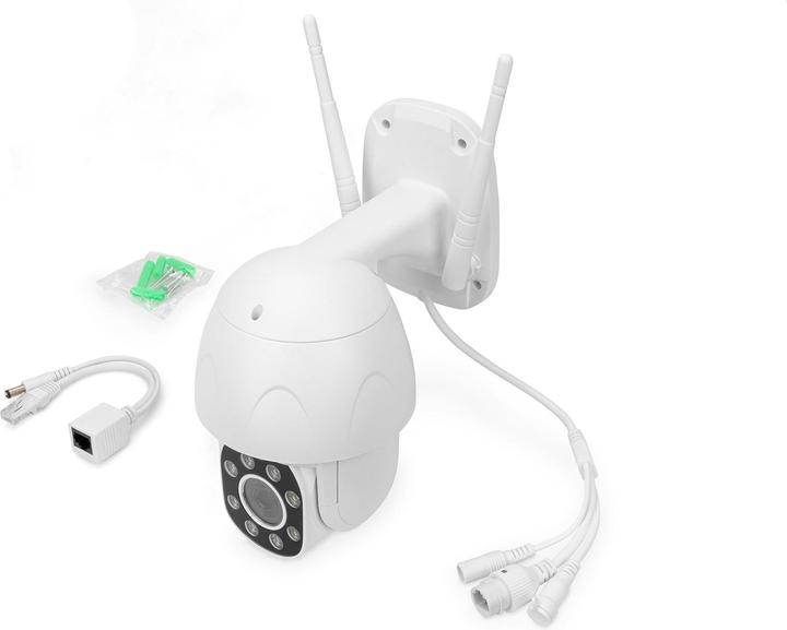 Produktbild Digitus Smarte Full HD PTZ-Aussenkamera mit Auto-Tracking, Dual-LED, WLAN + Sprachsteuerung (1920 x 1080 Pixels)