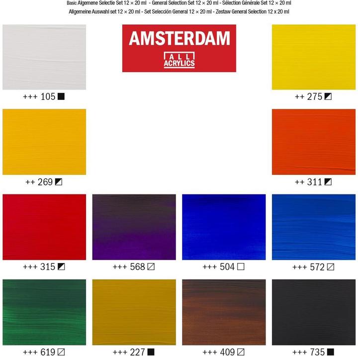 Image du produit Amsterdam Set de démarrage pour la peinture acrylique (Multicolore, 20 ml)