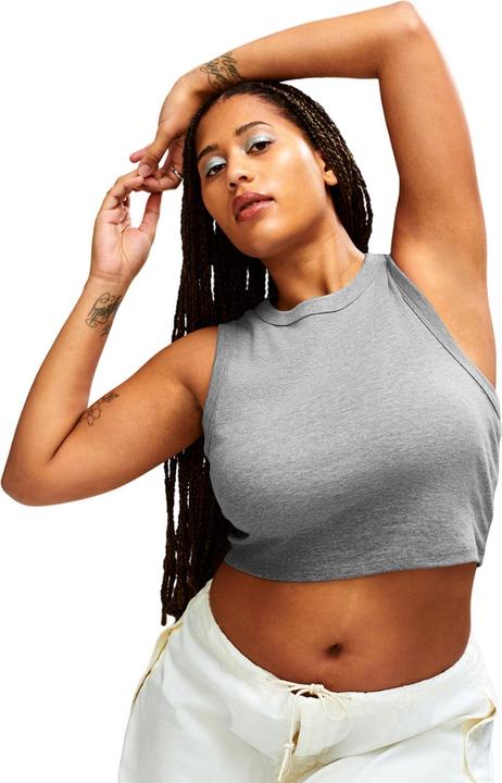 Actual product image Bella Canvas Womens/Ladies Heather Micro-Rib Cropped Muscle Tank Top (38 D)