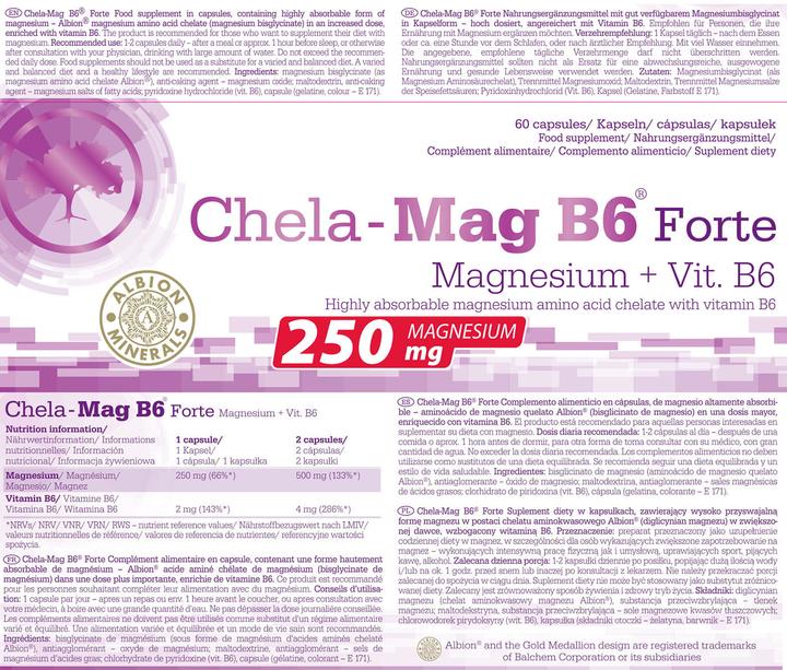 Nutritional values and ingredients Olimp Sport Nutrition Chela-Mag B6 Forte (60 Caps.) (60 Piece, Capsules)