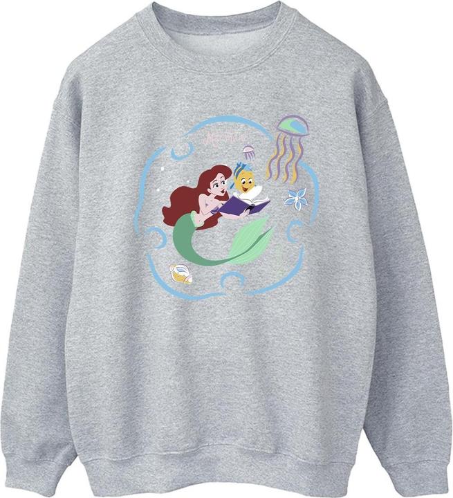 Actual product image Disney Womens/Ladies The Little Mermaid Reading A Book Sweatshirt (XXL)