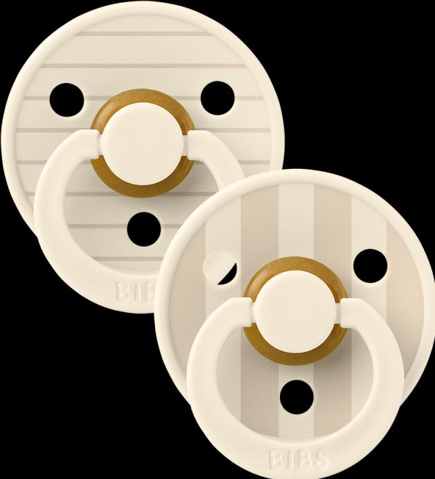 Actual product image Bibs Studio Nuggi Colour 2 PACK Latex Round 0-6m Pin Ivory Vanilla Mix (2 x, up to 6 M.)