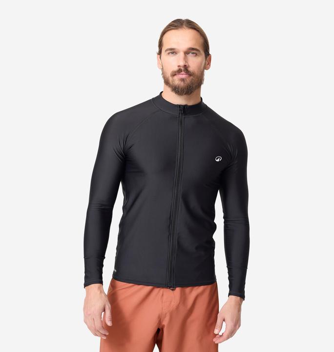 Olaian UV-Shirt Herren UV-Schutz 50+ Zipp Eur Top 500 schwarz (M)