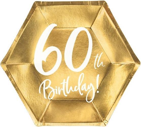 Produktbild Partydeco Teller 60 Jahre in Gold (6 x)