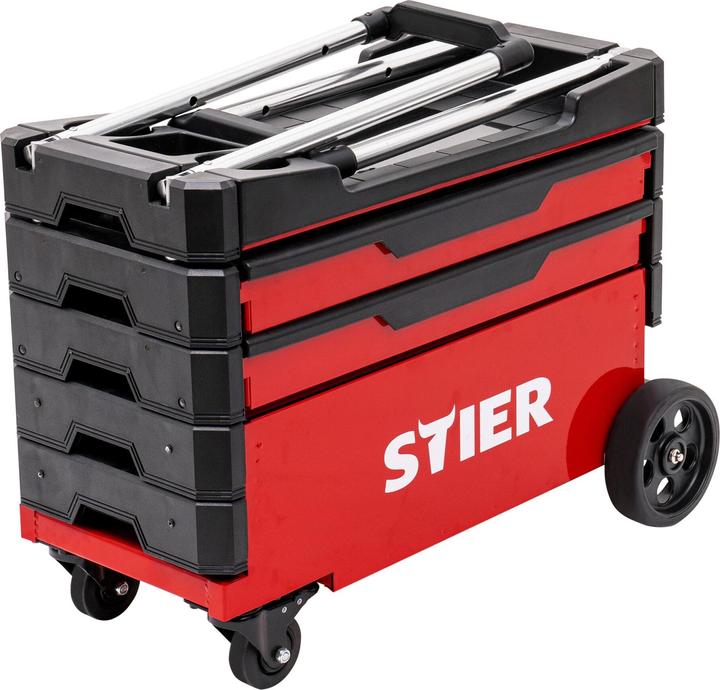 Actual product image Stier Folding assembly trolley 80kg load capacity LxWxH 700x380x535/950mm