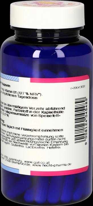 Nährwerte und Zutaten Hecht Pharma GALL PHARMA Vitamin B1 GPH Kapseln, 120 St. Kapseln (120 Stück, Kapseln, 32 g)