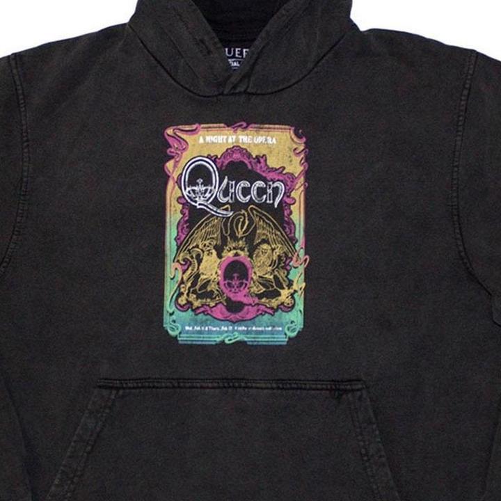 Actual product image Queen Unisex Adult A Night At The Opera Tour '76 Pull Over Hoodie (L)