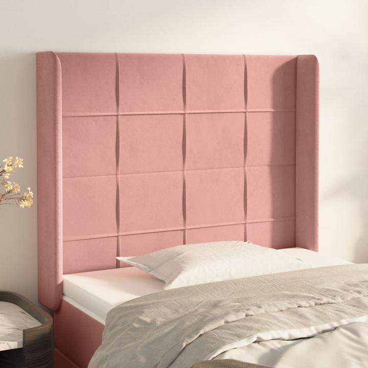 Image du produit VidaXL Kopfteil mit Ohren Rosa 103x16x118/128 cm Samt,Farbe (103 x 16 x 128 cm)
