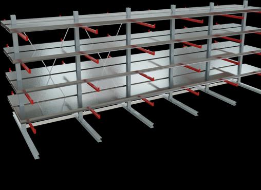 Produktbild Schulte Lagertechnik K 6000 Kragarm-Grundregal 6 Ständer - 2-seitig
