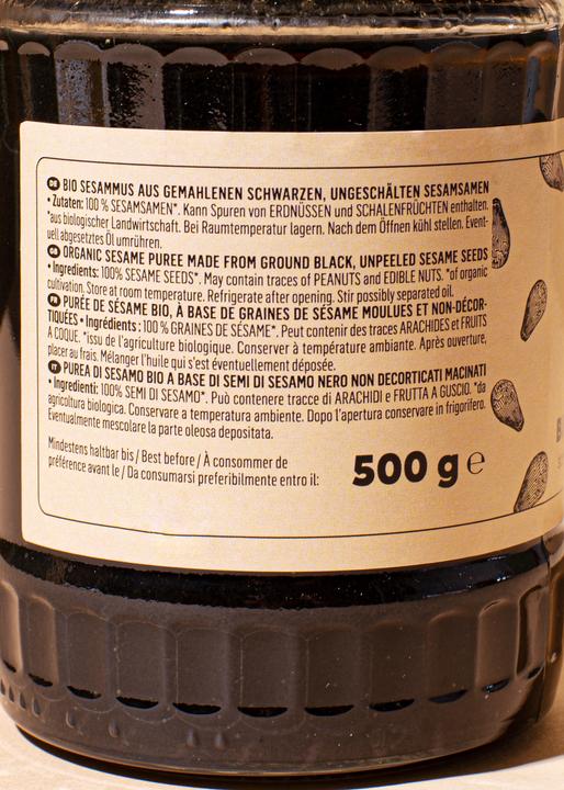 Produktbild KoRo Bio Sesammus aus gemahlenen schwarzen, ungeschälten Sesamsamen (500 g)