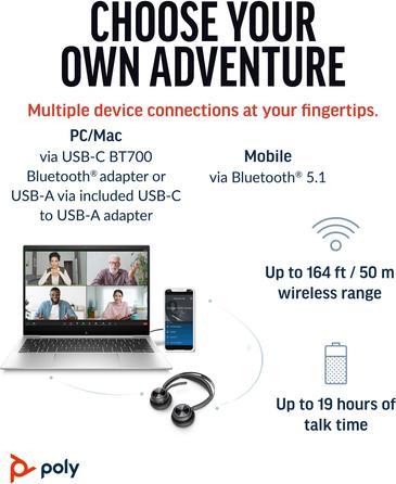 Produktbild Poly Voyager Focus 2 UC (Kabellos, USB-A)