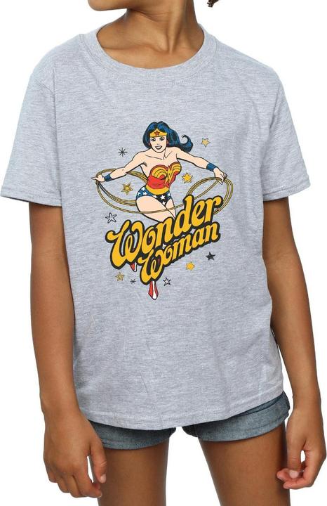 Actual product image Girls Wonder Woman Stars Cotton T-Shirt (140, 146)