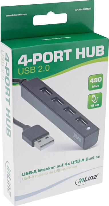 Actual product image InLine USB 2.0 4-Port Hub (USB-A, 4 Ports)