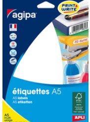 Image du produit Agipa Étiquettes universelles, diamètre : 45 mm, rondes, blanches