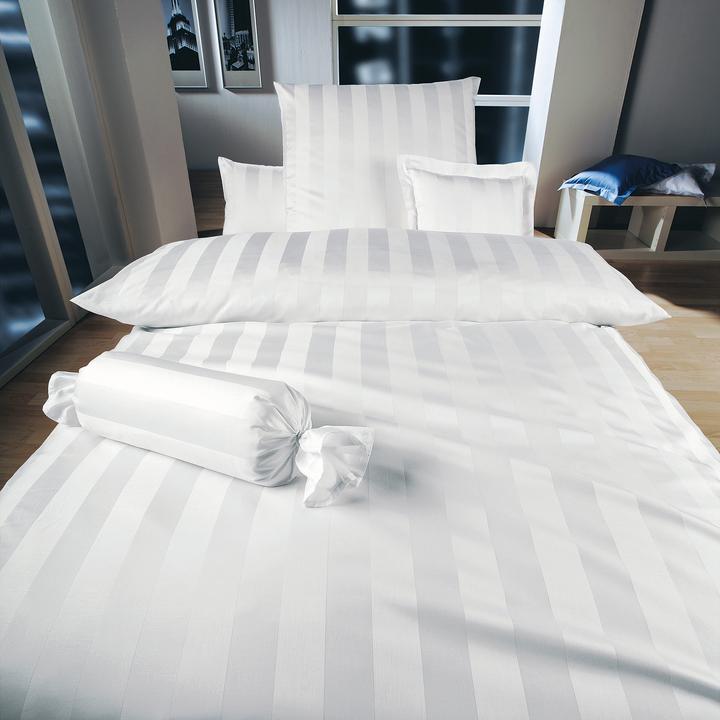 Produktbild Curt Bauer Damast Bettwäsche Como weiss (Duvetbezug, 135x200 cm (80x80 cm))