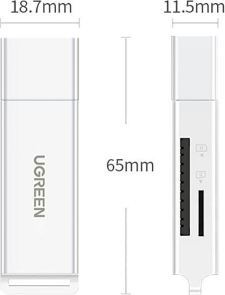Image du produit Ugreen CM104 Lecteur de cartes mémoire SD/microSD USB 3.0 (noir) (USB 3.0)