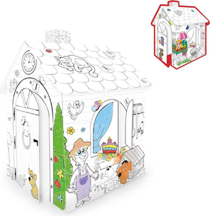 Mochtoys 10721 Pittura della casa, casa di cartone, porta