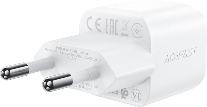 Productafbeelding Acefast Caricatore da muro A77 Mini PD 30W GaN + cavo USB-C - bianco (30 W)