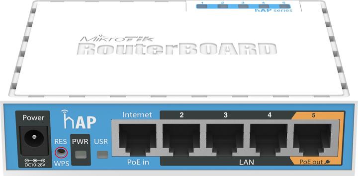 Actual product image MikroTik Hap RB951Ui RouterOS L4-2nd 64MB RAM, 5xLAN, 2.4GHz 802.11b g n, 1xPoE