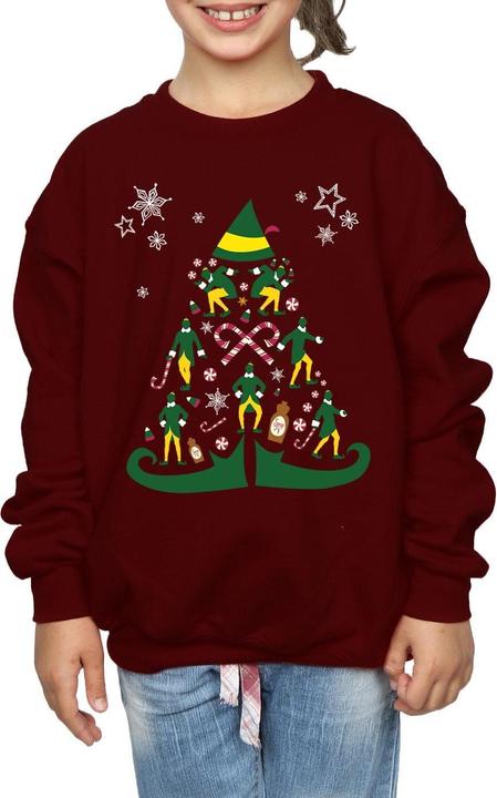 Actual product image Elf Girls Christmas Tree Sweatshirt (152, 158)