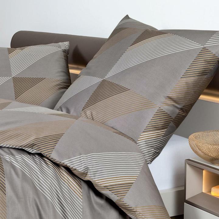 Immagine prodotto Janine Lenzuola di raso Mako J.D. 87065 taupe (Copripiumino, 135x200 cm, 80x80 cm)