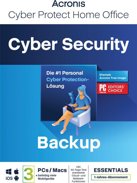 Produktbild Acronis Cyber Protect Home Office Essentials (3 Geräte - 1 Jahr) (1 User, 1 Geräte/User, 12 Monate)