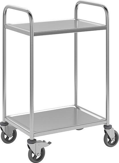 Produktbild Köhler Edelstahl-Servierwagen, 2 Etagen, luftidentische Reifen, LxBxH 700x470x970 mm