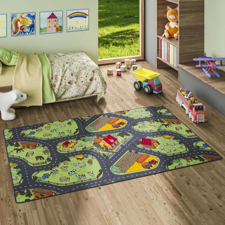 Produktbild Snapstyle Kinder Spiel Teppich Bauernhof (100 x 100 cm)