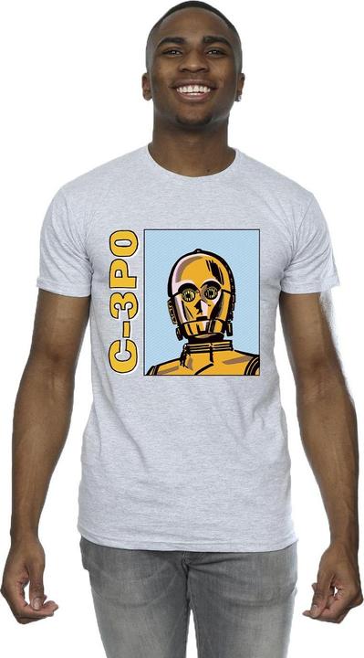 Actual product image Star Wars Mens C3PO Line Art T-Shirt (L)