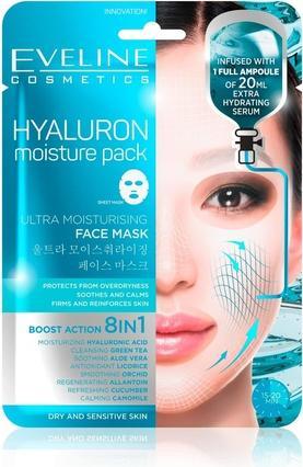 Actual product image Eveline Hyaluron Moisture Pack Ultra Moisturising Face Mask ultra-moisturising faceplate mask