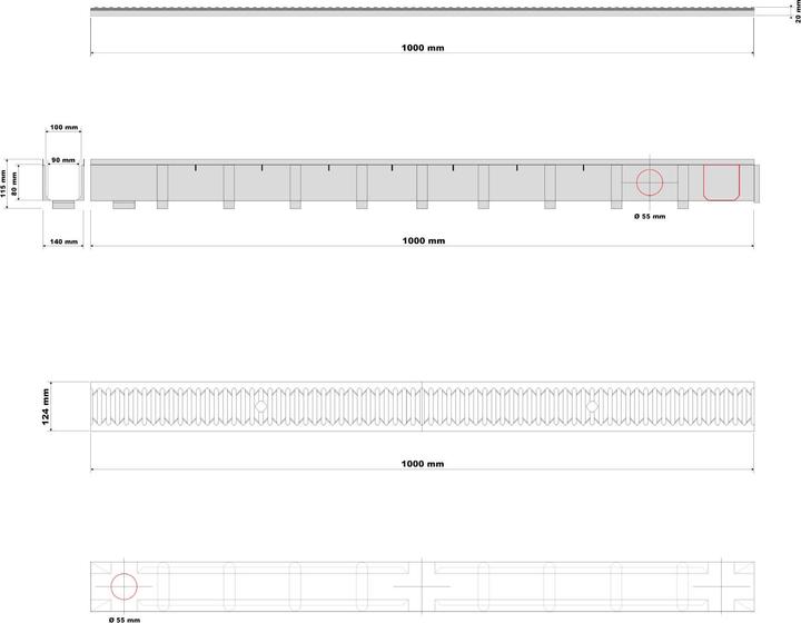 Actual product image Wiltec Drainage Storm Ground Channel 4x1m 1.5t Heelguard Galvanised Rain Waste Sewage Water Drain