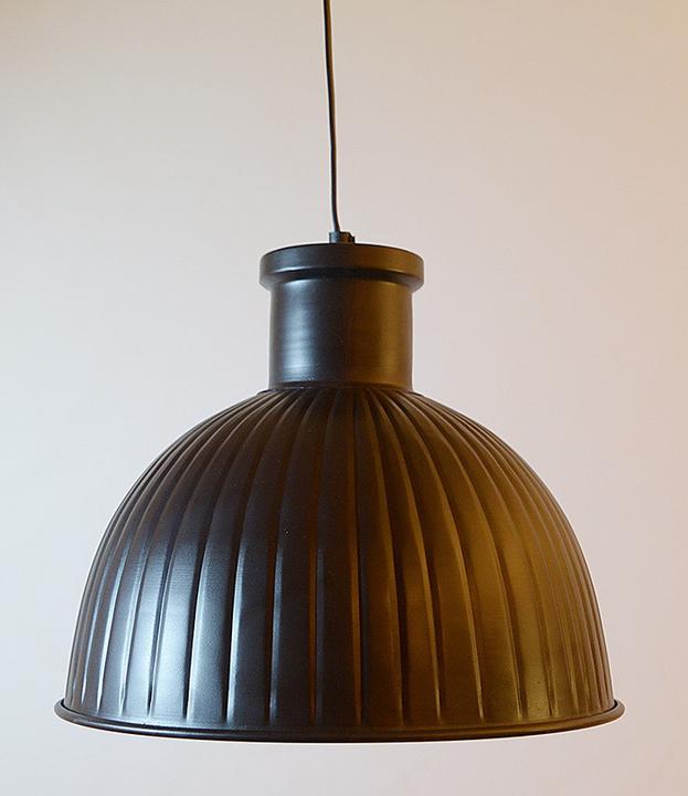 Immagine prodotto SM Lampada industriale in metallo esterno nero, interno argento 33 cm (E27)