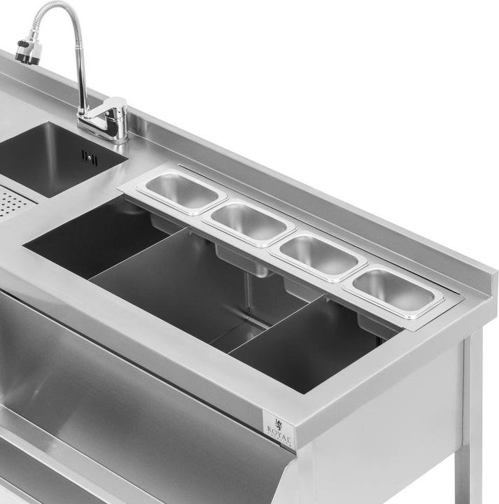 Actual product image Royal Catering Cocktail Bar - with ice container, 4 GN 1/9 containers, glass rinser and bottle holder - Royal (Cocktail set)