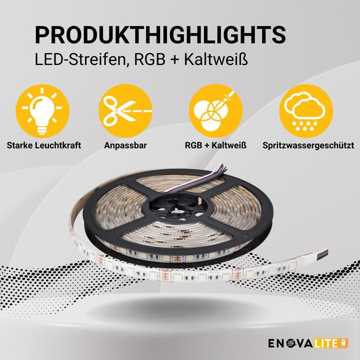 Actual product image Enovalite LED strips (RGB, 500 cm)