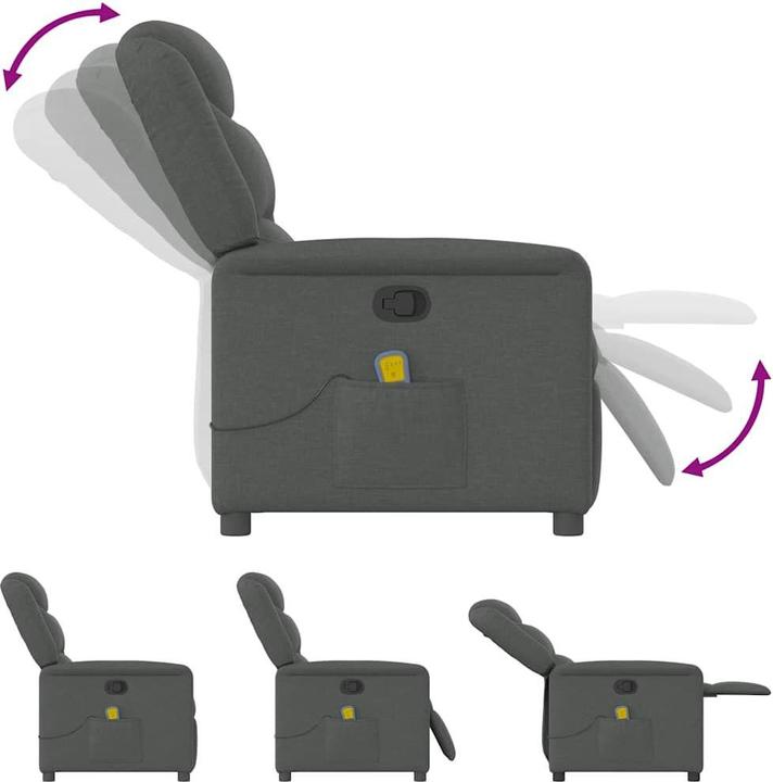 Produktbild VidaXL Massagesessel Dunkelgrau Stoff Massage TV-Sessel