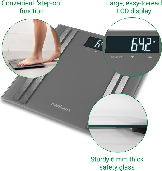 Immagine prodotto Medisana BS 476 Monitor di composizione corporea (180 kg)