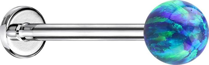 Immagine prodotto Star Piercing Micro Labret argento con sfera blu opale (senza ottone, Acciaio chirurgico 316L)