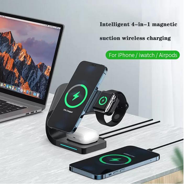Produktbild PhoneLook Magnetische Wireless Ladestation 15W für iPhone Apple Watch, AirPods (15 W)