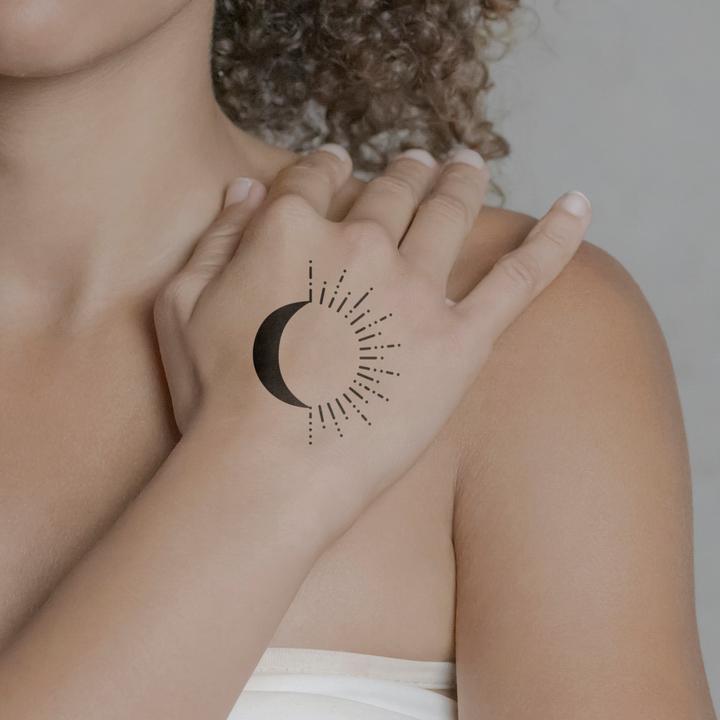 Immagine prodotto minink Tatuaggio temporaneo - mezza luna riempita e sole