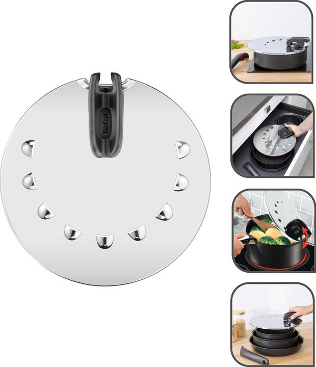 Image du produit Tefal Ingenio G6 multi-couvercle 20 à 28cm inox (30.80 cm, Matières plastiques, Métal)