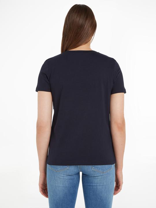 Produktbild Tommy Hilfiger Damen T-Shirt Heritage Hilfiger C-Nk Reg Tee mit Rundhalsausschnitt, Blau (Desert Sky (XS)