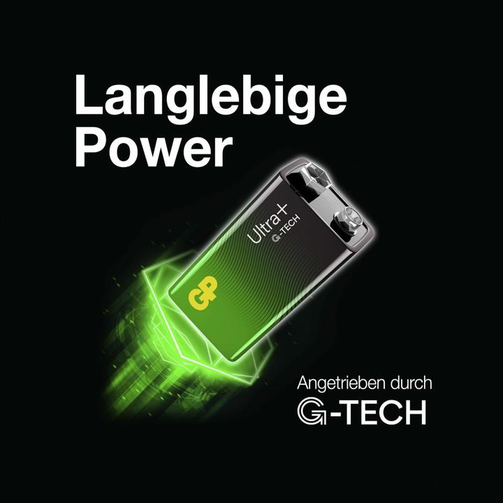 Produktbild GP Batteries Ultra Plus Alkaline Batterie 9 V Block 1er Blister (1 Stk., 9V Block)
