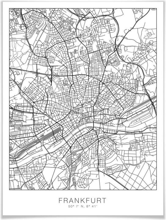 Immagine prodotto Trenddeko Mappa della città di Francoforte (100 x 120 cm)